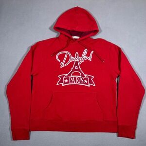 Disneyland Paris Hoodie Eiffel Tower Embroidered Sweatshirt Womens‎ Small Red